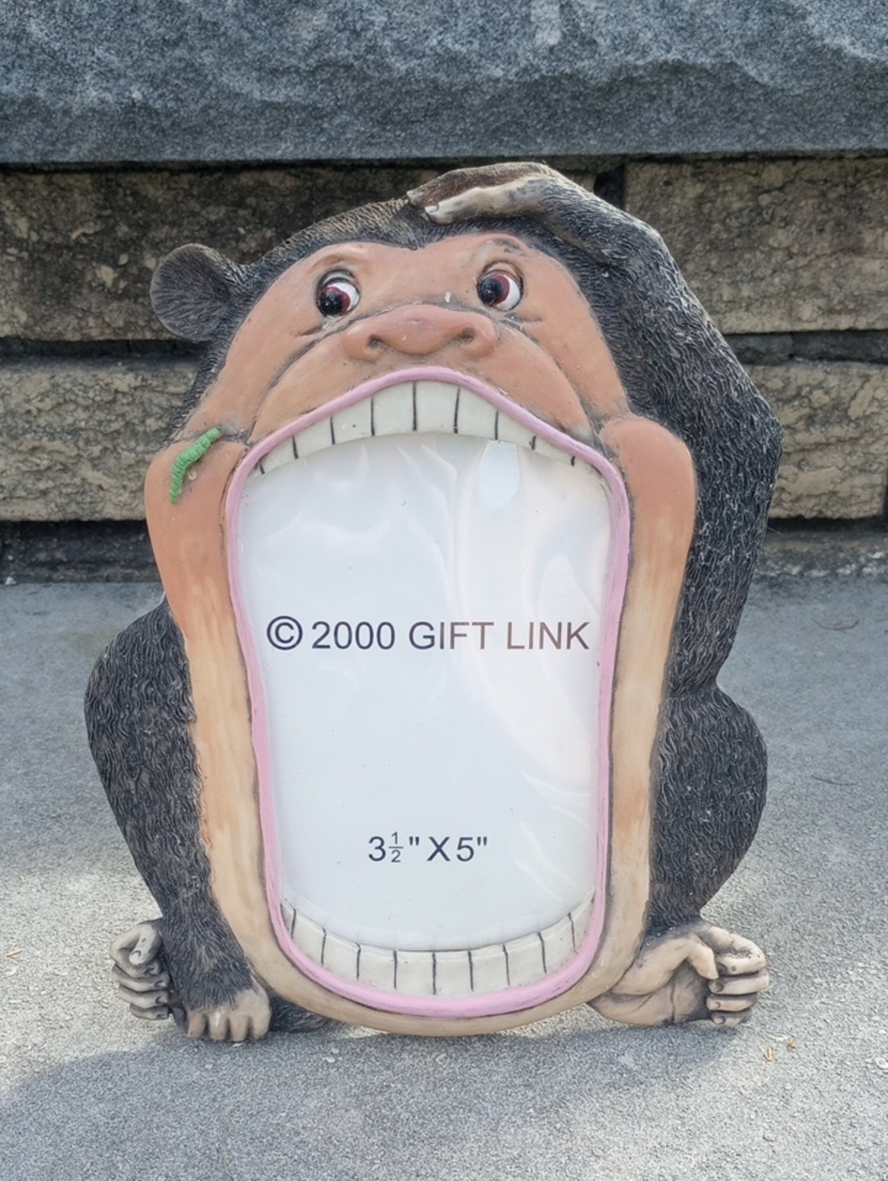 RARE Gorilla Vintage Tabletop 3.5 x 5 Inch Vertical Photo Frame
